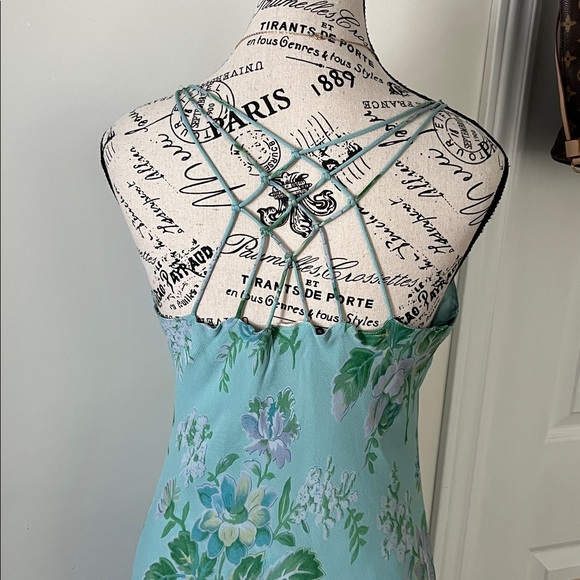 April Cornell Aqua and Lavender Floral Maxi Dress - Picture 4 of 13